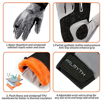 Palmyth Flexible Fishing Gloves Warm for Men and Women Cold Weather Insulated Water Repellent Great for Ice Fishing Fly Fishing Photography Motorcycling Running Shooting Hiking