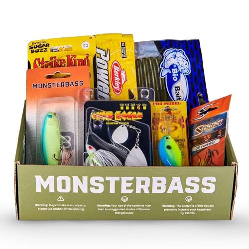 MONSTERBASS Fishing Mystery Box, Bass Fishing Kit - Best Lures Kit, Biggest & Best Tackle Mystery Box for Catching Smallmouth & Largemouth Bass - style: Gold