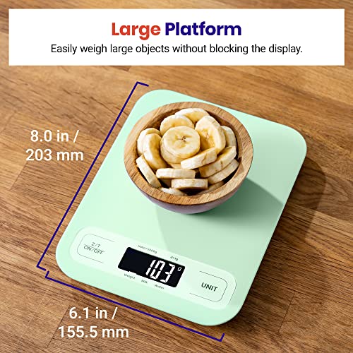 Etekcity Food Kitchen Scale, Digital Grams and Ounces for Weight Loss, Baking, Cooking, Keto and Meal Prep, Large, Green - color: Green
