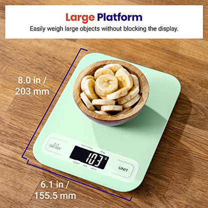 Etekcity Food Kitchen Scale, Digital Grams and Ounces for Weight Loss, Baking, Cooking, Keto and Meal Prep, Large, Green - color: Green