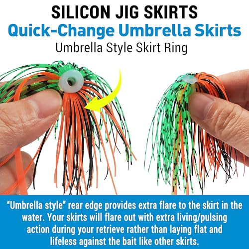 Silicone Jig Skirts 10/20pcs Spinnerbait Skirts with Tail Fishing Lure Skirts Replacement Quick Change Fishing Umbrella Skirts for Spinnerbaits Buzzbaits Bass Jig Lure Making Supplies - style: 10pcs