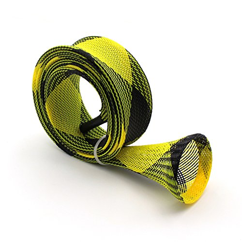 Mr. Z Pack of 4 Casting Fishing Rod Sleeves with 2 Rod Straps Fishing Rod Covers Pole Jacket Rod Socks - color: Yellow and Black
