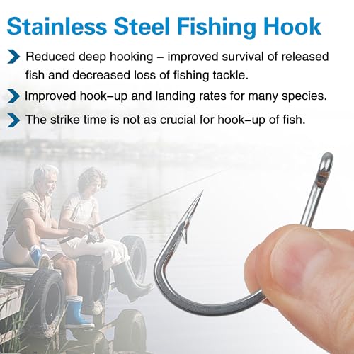 Saltwater Fishing Hooks,50PCS Stainless Steel Live Bait Forged Short Shank Hooks O'shaughnessy in-line Circle Hooks Jig Catfish Hook Size 1# - 5/0 - size: 4/0 - 50 Pack