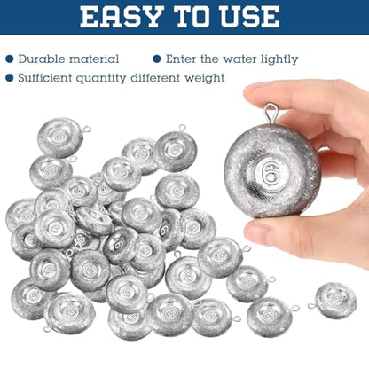 24 Pieces Fishing Disc Sinkers Weights Disc Sinker Fishing Sinkers Weights for Saltwater Catfishing Trolling Surf Tackle - size: 6 oz