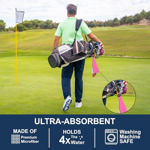 Shocker Magnetic Waffle Golf Towel – Large 16"x24" Clean Golf Club Ball Magnet Clip to Hang on Bag Cart Strong Premium Strength Ultra Absorbent Trump Gear Men (Shocker) - color: Shocker