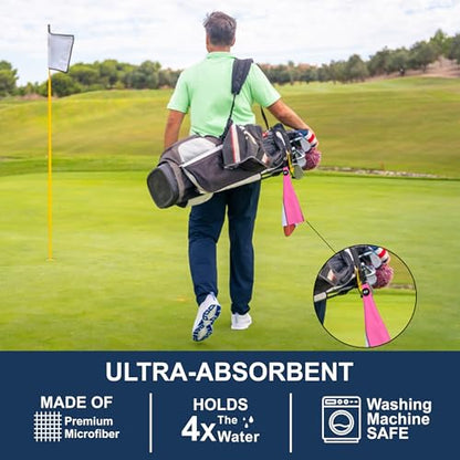 Shocker Magnetic Waffle Golf Towel – Large 16"x24" Clean Golf Club Ball Magnet Clip to Hang on Bag Cart Strong Premium Strength Ultra Absorbent Trump Gear Men (Shocker) - color: Shocker
