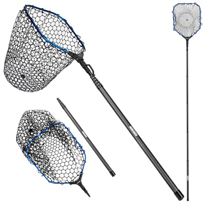 THKFISH Carbon Fiber Fishing Landing Net- 27 to 157.5 Inch Long Handle, Portable Collapsible Fishing Net for Salmon, Steelhead, Fly, Catfish, Bass, Trout Fishing, Trout Net, Dip Net Gifts for Men - size: 118” Telescopic Handle