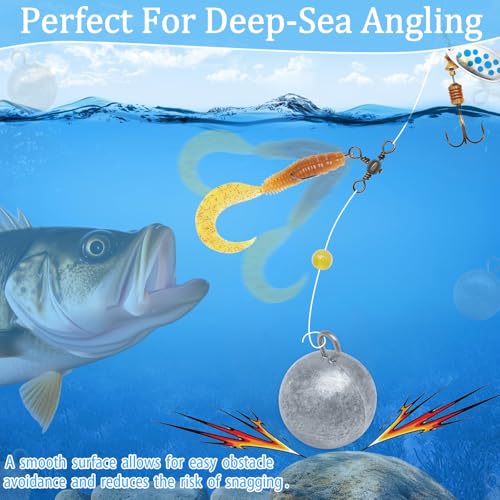 Round Fishing Sinkers 10/5pcs Cannonball Lead Weights | Assorted Sizes Egg Sinkers Saltwater Freshwater 1oz to 4oz - size: 4oz-5pcs