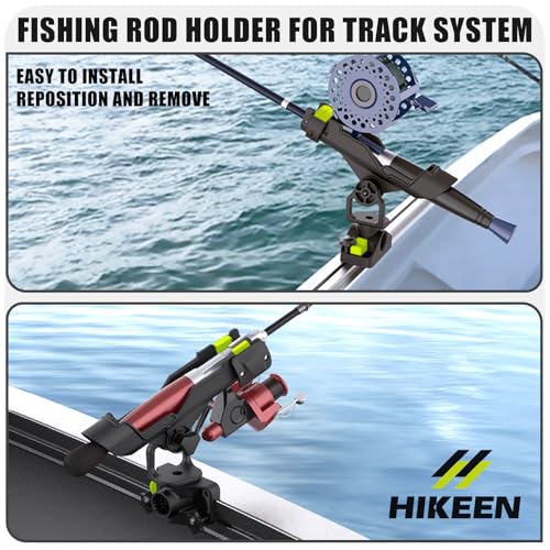 Combo Mount Fishing Rod Holders - 360 Degree Adjustable Boat Rod Rack - style: Rod Holder+track Mount