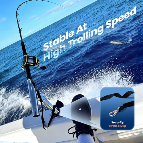 Outrigger Fishing Rod Holders for Trolling 2 Pack,Stainless Steel Fishing Pole Holder Outrigger for Marine Yacht, Boat, Kayak, Camper, Truck, RV