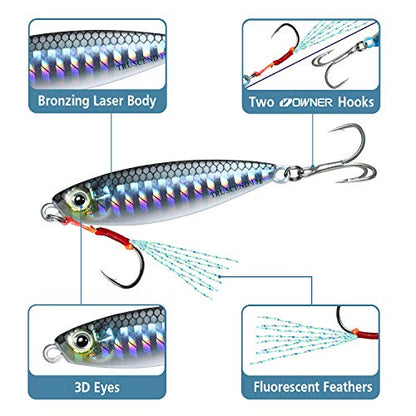 TRUSCEND Vibespinner Easy Catch Fishing Lures with BKK Hooks, Tail Spinner Baits with 4 Actions, Vibrating Swimming Flashing & Jigging for More Bites, Spoon Lures for Bass Trout Crappie Walleye Pike - color: D1-0.53oz-2.2"