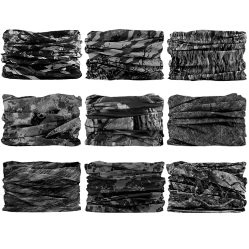 Neck Gaiter for Men Women Headwear Bandana Head Wrap Face Scarf Mask Cover Warmer Balaclava-Seamless & Versatile - color: B-black-camo