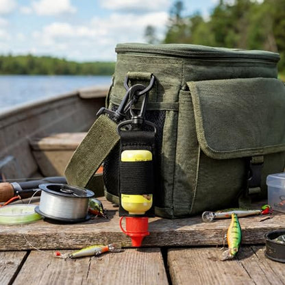 4 Pcs Dry Fly Fishing Floatant Caddy Holders Black Floatant Bottle Holder Attach to Fishing Vest Lanyard for Fish Floatants Access