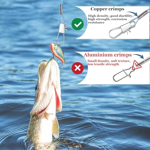 YOTO Fishing Leaders,Saltwater Tackle Rig with Swivels Snap, High-Strength Fishing Wire Gear Equipment for Lures Bait Or Hooks,1Arm and 2Arm - color: Blue Nylon Leaders, style: 1arm，12pack