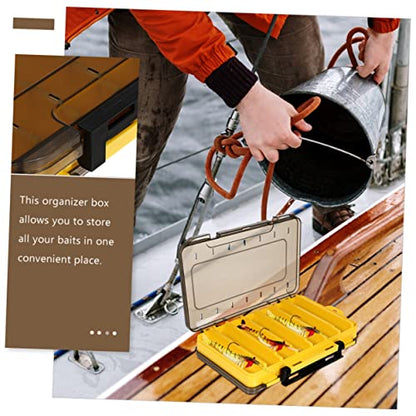 2pcs Fishing Lure Organizer Drain Design Multi-Compartment Bait Storage Box for Soft and Hard Lures for Freshwater Fishing Gear and Accessories