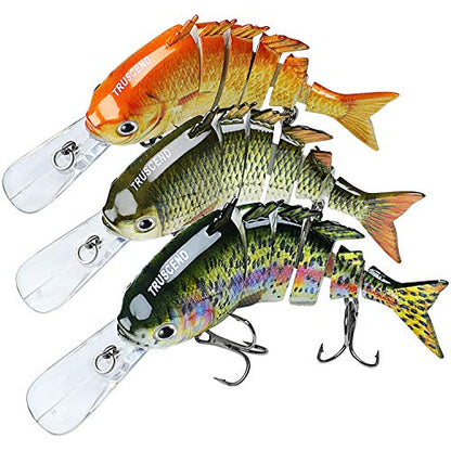 TRUSCEND Swimmax Easy Catch Fishing Lures with BKK Hooks, Wiggling, Vibrating, Rattling and Gurgling for More Bite, Heavy-Duty Dyneema Fiber Jointed Swimbaits for Bass, Trout, Walleye, Crappie, Pike - color: B2-3.9",0.49oz