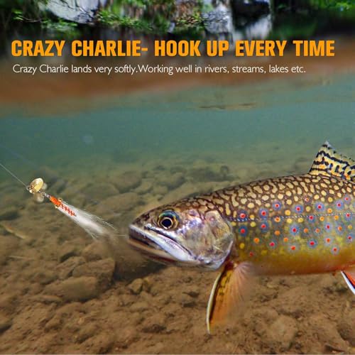 Dovesun Fly Fishing Lures Fly Fishing Flies Wet Fishing Flies Fishing Lures Fishing Spinner for Bass Sunfish Pike Trout 5PCS/10PCS - color: Crazy Charlie-5pcs, size: Size8#