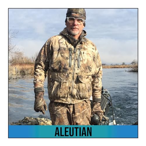 Glacier Glove Men's Aleutian Waterproof Fleece-Lined Neoprene Gloves | Blind Stitched, Seamless Sharkskin Textured Palm Handwear - size: Small