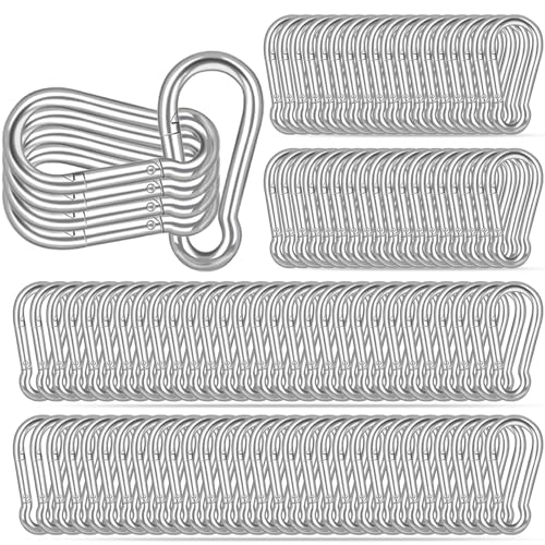 120PCS M6 Heavy Duty Carabiner Clip, 2.36Inch Snap Hook Quick Link Small Carabiner Clips,Spring Link Buckle for Fishing Camping Hammock Dog Leashes-260LBS Holding Capacity (Silver) - color: Silver, size: 120PCS-M6