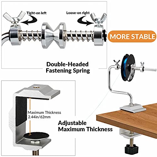 THKFISH Fishing Line Spooler Fishing Line Winder Spooler Fishing Accessories Adjustable Stable Portable Fishing Line Spooler/Fishing Line Remover - color: A -Short- Line Spooler