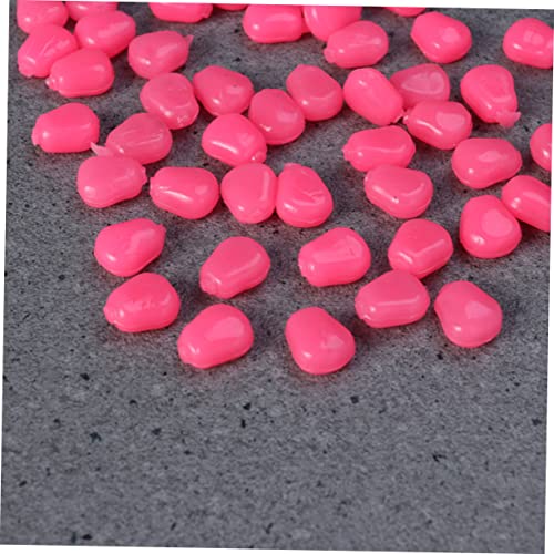 VOSAREA 50Pcs Pink Fake Corn Fishing Lures Soft Baits for Bass Carp Trout Simulation Baits Sweet Corn Scent Reusable PVC Material for Freshwater Saltwater Lakes Rivers