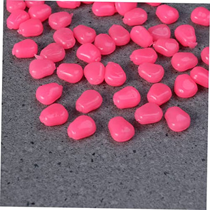 VOSAREA 50Pcs Pink Fake Corn Fishing Lures Soft Baits for Bass Carp Trout Simulation Baits Sweet Corn Scent Reusable PVC Material for Freshwater Saltwater Lakes Rivers