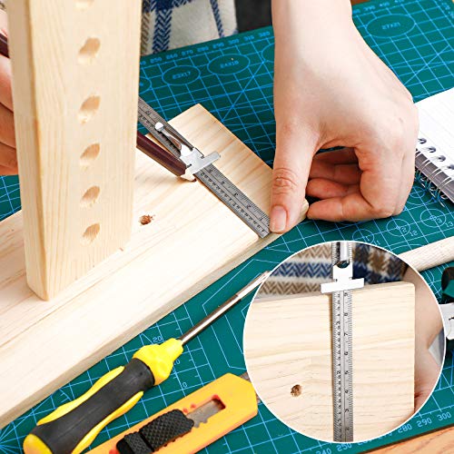 2 Pieces 6 Inch 15 cm Pocket Ruler Flexible Precision Stainless Steel Ruler with Detachable Clips Stainless Steel Pocket Clip Scale Gauge Metric British System