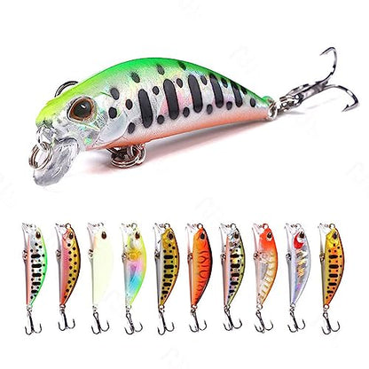 Jerk Baits for Bass Fishing, Jerkbait Fishing Lures, Minnow Lures Jerk Bait for Freshwater/Saltwater Fishing Lures for Trout Pike, 5pcs/10pcs with Box - color: B:2.36in/0.19oz/10pcs