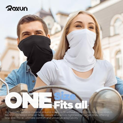ROXUN Neck Gaiter, 4 Pack Summer Cooling Breathable Face Mask for Outdoors | Stretch Moisture Wicking, UPF 50, Wind Dust UV Protection, Unsiex - color: Black+gray+purple+pink
