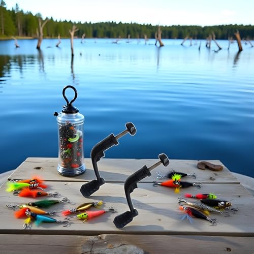 2Pcs Black Universal Plastic Power Handle Fishing Reels Crank Rock Arm Spinning Wheel Grasp