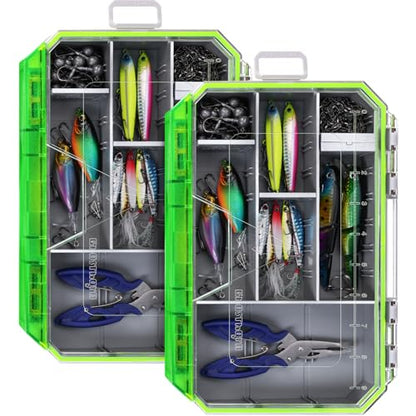 Ghosthorn Fishing Tackle Box, Waterproof 3600 and 3700 Tackle Trays, Plastic Tackle Box Organizer with Removable Dividers, Storage Lure Box and Terminal Tackle Storage - style: 3600*2