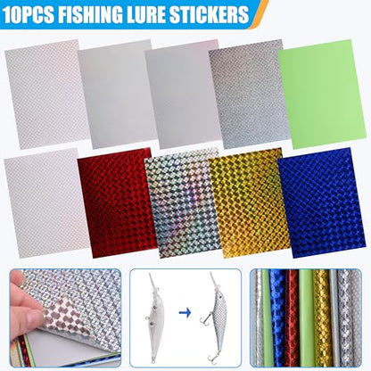 Unpainted Fishing Lures Making Kit, 286pcs DIY Lure Blank Crankbaits Minnow Hard Bait Set with Treble Hooks,Split Rings,3D Eyes,Fishing Lure Stickers Pliers DIY Fishing Tackle - style: 286pcs Kit