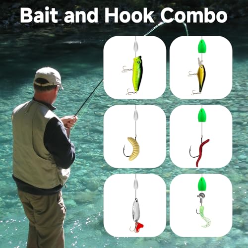 127Pcs Fishing Lures Kit for Bass Trout, Complete Tackle Box with Topwater Frog Minnow Soft Plastics Jigs Hooks & Weights, Freshwater Saltwater Fishing Gear Gifts for Men Dad