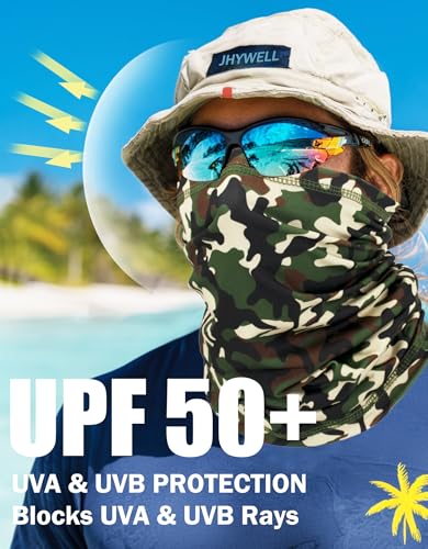JHYWELL Cooling Neck Gaiter Face Mask, UV Protection Masks Gator, Windproof Bandana for Skiing, Fishing, Hiking, Cycling - color: Classic Camo
