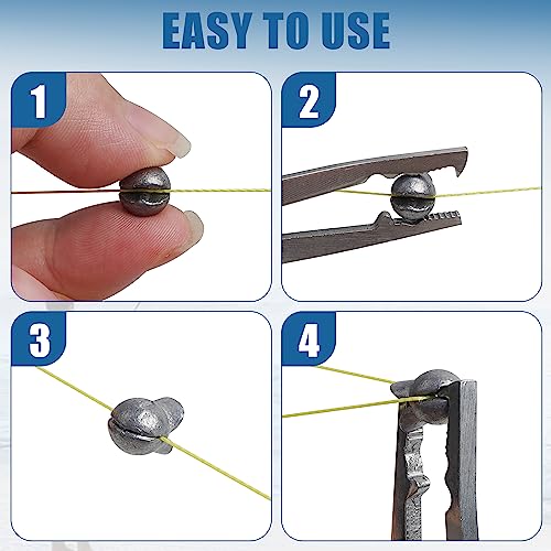 Split Shot Fishing Weights Sinkers,100pcs Removable Split Shot Fishing Line Sinkers Round Clip On Weights for Freshwater Saltwater Fishing - size: 1g-100pcs