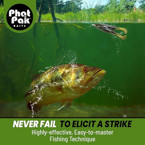 Phat Pak Baits - Skipper Toad Zoom Horny Toad Style Soft Plastic Frog 4" 10ct Top Water Bass Fishing Lure - color: Green Pumpkin Chartreuse