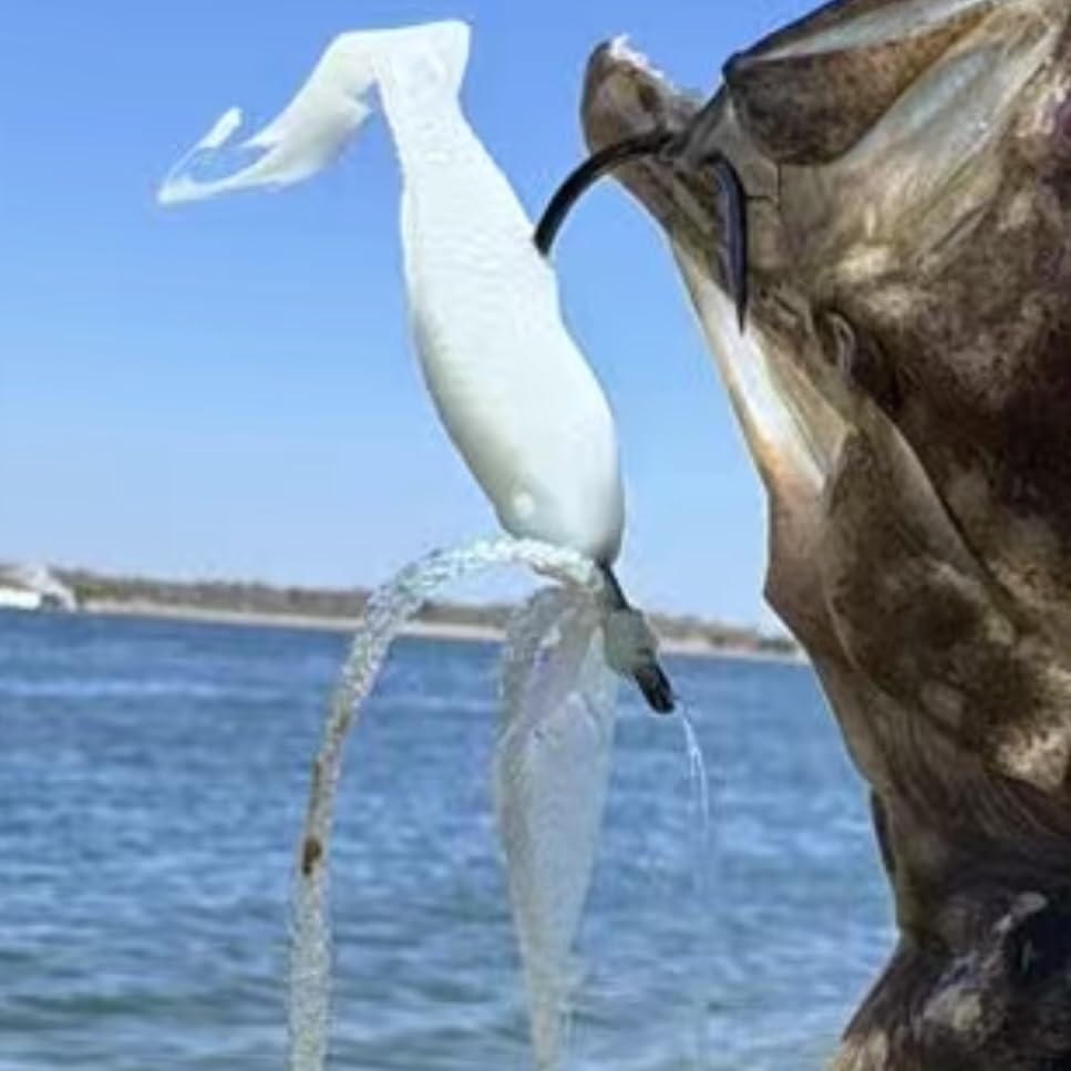 Fish Skin Teaser - Hand-Tied Japanese Maruseigo #28 Assist Hook for Haddock, Shad, Striped Bass, Bluefish & Fluke - Soft Plastic/Metal Jig Assist Hook