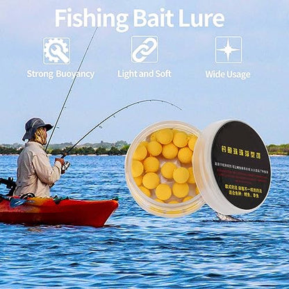 Carp Fishing Lure, 30Pcs/Box 10/12mm Smell Carp Fishing Bait Boilies Soft Bait Boilies Fishing Bait Artificial Floating Ball Beads Feeder - color: Yellow 10mm
