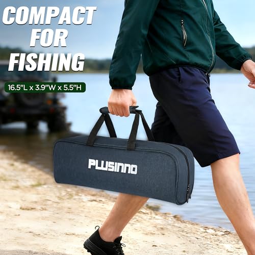 PLUSINNO Fishing Rod and Reel Combo, Telescopic Fishing Pole Kit with Spinning Reel, Tackle Box, Fishing Lures and Travel Carrying Bag, Fishing Gear Gifts for Men - color: Full Kit with Carrier Case, size: 1.98M 6.49FT