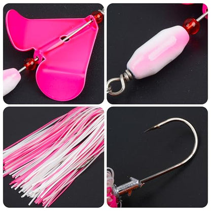 Spinnerbait Fishing Lures Kit - 6/12pcs Bass Fishing Buzzbait Lures Spinner Baits for Bass Trout Pike Salmon Multicolor Swimbait Buzz Bait Metal Spinner baits Swim Jigs Freshwater Saltwater - color: Style B-6pcs