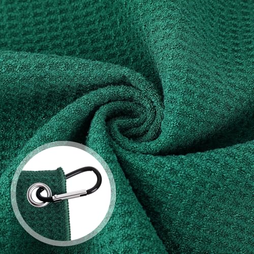 Breling 12 Pack Fishing Towels with Clip, 16'' x 16'' Microfiber Waffle Weave Fish Bait Towel Quick Dry Absorbent Rag for Cleaning Boat Kayak Accessory Camping Hiking (Black Grey Green) - color: Black Grey Green