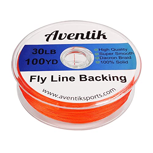 Aventik Dacron Braided Fly Line Backing 100Y/200Y 20LB/30LB - color: Orange, size: 30LB,100YARD