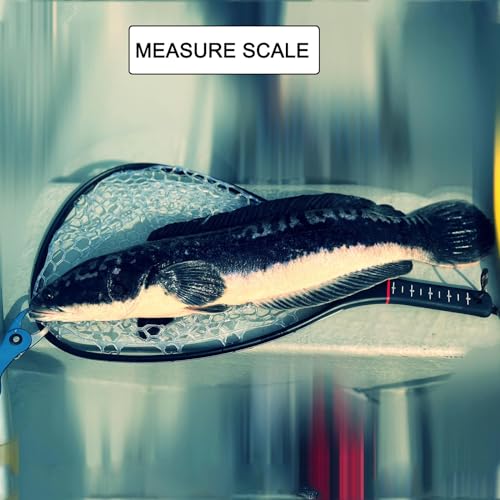 Aventik Fly Floating Fishing Net Carbon Fiber Landing Trout Net Light Weight Clear Rubber Ghost Net Catch & Release - color: Standard black with smoke magnetic release