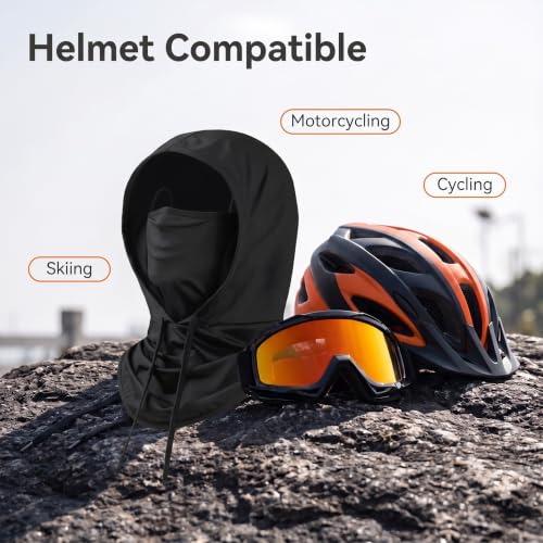 Cooling Balaclava Sun UV Protection Hood Breathable Full Head Mask Face Cover for Men Women Cycling Motorcycle Fishing - color: Black