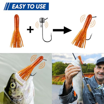Eupheng Tube Baits for Bass Fishing, Soft Plastic Bait Worm Tube Jig Kit Tube Worms with Tube Jig Heads for Lake Trout Smallmouth Largemouth Bass - size: 3.5"tube(15)+3/16oz(2)+1/4oz(2)+3/8oz(2)RATTLEjig