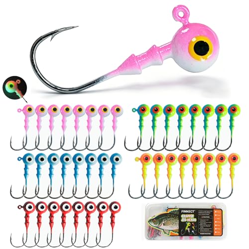 Crappie Jig Heads Kit - 20/25/40-PACK, 1/8oz 1/4oz 3/8oz, for Walleye Crappie Bass Panfish Freshwater Fishing Jig Hooks - size: 1/8oz-40Pack
