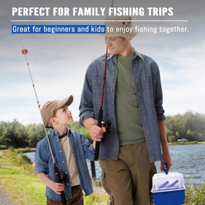 448-Pcs Fishing Lures Kit – Complete Large 3-Layer Tackle Box Set with Hooks, Weights, Bobbers, Pliers, Rigs, Leaders & Accessories for Men, Kids, Beginners, Gear gift choice for Fathers Day - color: 448PCS-Blue