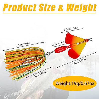 6PCS Bass Spinner Baits Buzz Bait Hard Metal Fishing Jigs for Bass Trout Pike Salmon Multi-Color Spoon Spinner Bait Saltwater Freshwater - color: B - 6PCS