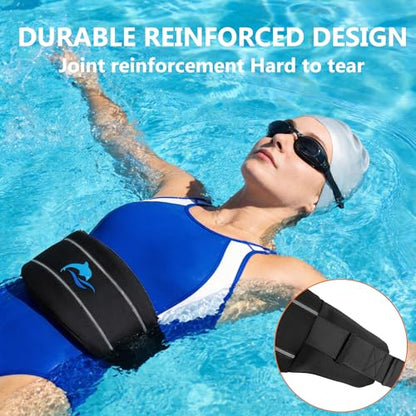 SIXRARI Adult Flotation Swim Belt, Adjustable 3-Section Buoyancy Belt with Reflective Strips for Water Aerobics, Aqua Jogging, Pool Exercise, Swimming Training & Low-Impact Workout - size: Medium