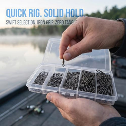 MOBOREST Fishing Swivels Snap Swivels Barrel Swivels with Snaps | coastlock snap, secure lock, 360° rotation, anti line twist, quick lure swap, 5 sizes, saltwater & freshwater fishing tackle